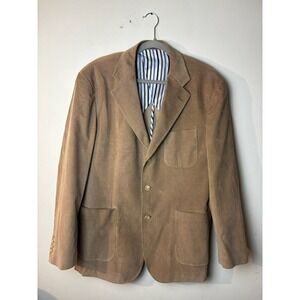 Mens T. Harris London Size L Brown Corduroy 3 Button Blazer Sport Coat Jacket